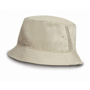 Deluxe Washed Cotton Bucket Hat With Side Mesh Panels