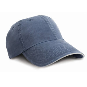 Washed Fine Line Cotton Cap With Sandwich Peak