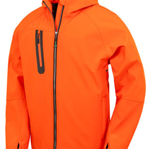 3-Layer Recycled Printable Hooded Casual Softshell Jacket