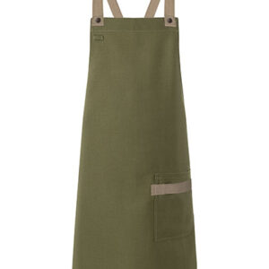 Latzschürze Urban-Look mit Kreuzbändern und Tasche