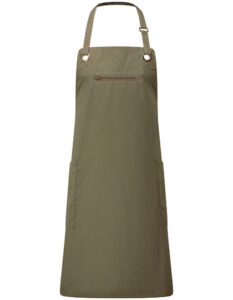 'Barley' Contrast Stitch Sustainable Bib Apron
