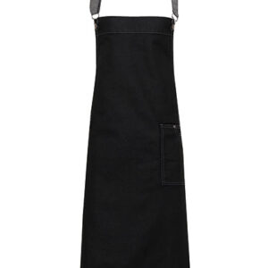 District Waxed Look Denim Bib Apron
