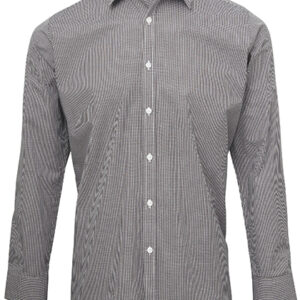 Men´s Microcheck (Gingham) Long Sleeve Cotton Shirt