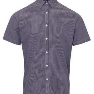 Men´s Microcheck (Gingham) Short Sleeve Cotton Shirt
