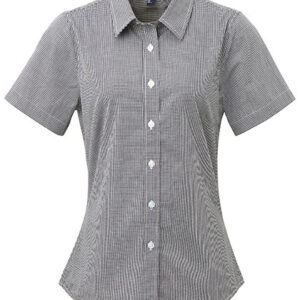 Women´s Microcheck (Gingham) Short Sleeve Cotton Shirt